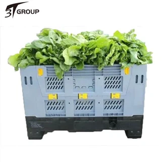 Recipient de paleți din plastic pliabil pentru legume și fructe